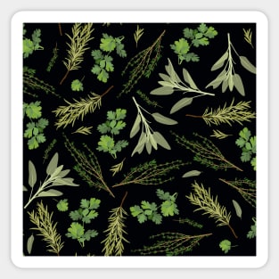 Parsley, sage, rosemary and thyme - black Sticker